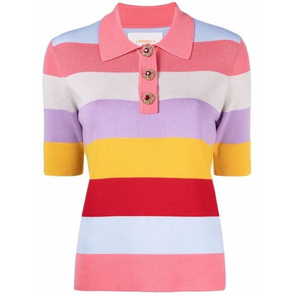 La DoubleJ Polo Shirt in Rosa Mix Size XS - Picture 1 of 5